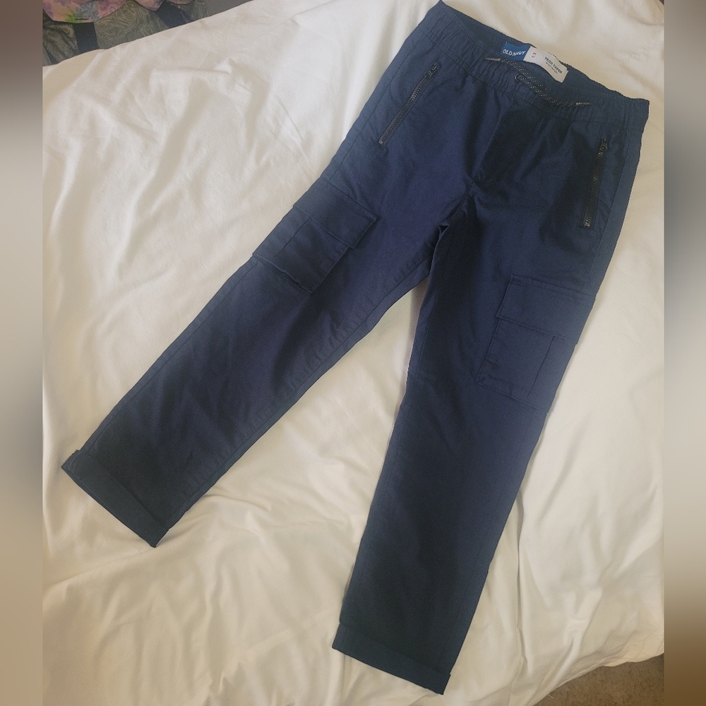 Old Navy blue Tech Taper built in flex pants for boys size Medium (8)